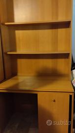 Libreria/scrivania in faggio