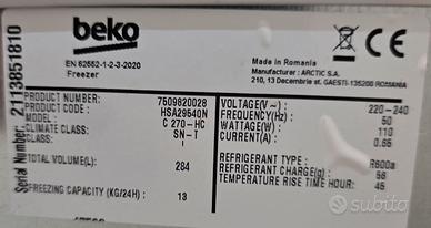 Congelatore Orizzontale BEKO 284 Litri