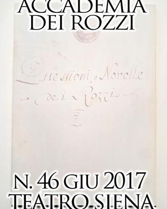 Accademia dei Rozzi 46 Giugno 2017 Rivista Teatro