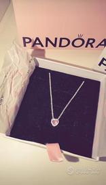 collana pandora cuore rosa
