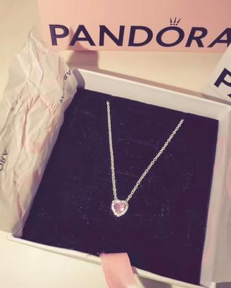 collana pandora cuore rosa
