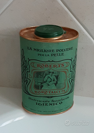 Scatola latta e cartone Borotalco Roberts vintage