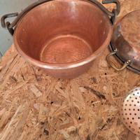 paiolo pentole e mestoli in rame