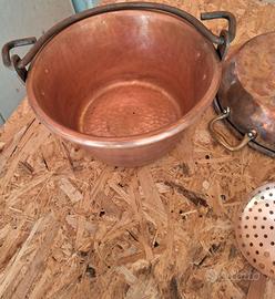 paiolo pentole e mestoli in rame