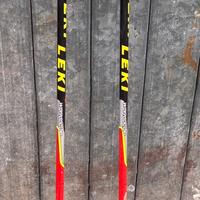 Bastoncini Leki 115cm + ganci per guanti