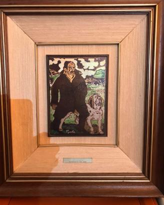 Quadro di Ligabue , Ritratto con cane .