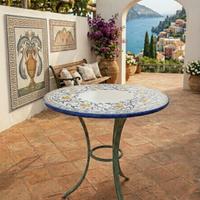 TAVOLINO IN PIETRA LAVICA Ø 80 CON BASE IN ITALIA