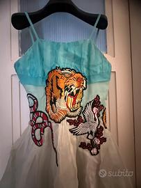 Vestito sartoriale lungo in organza e seta