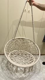 Sedia amaca sospesa in corda/macramé