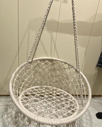 Sedia amaca sospesa in corda/macramé