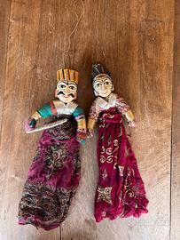 Coppia di Marionette Indiane Kathputli
