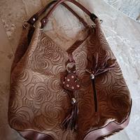 Borsa Mangotti in cuoio color nocciola