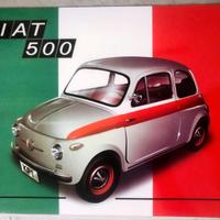 FIAT 500 SPORT PLACCA IN METALLO 30x40