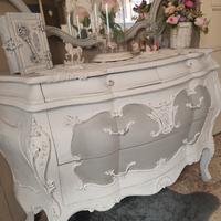 cassettone d'epoca con specchio shabby chic 