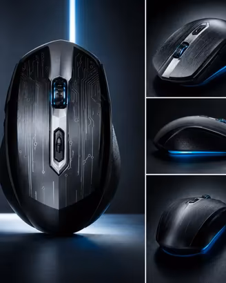 Mouse Wireless Ergonomico Senza Fili USB per PC