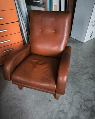 poltrona vintage reclinabile  anni 70 Sky marrone 