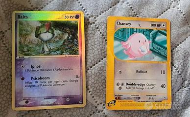 carte pokemon Ralts (SS 74) e Chansey (AQ 69)