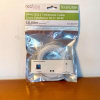 6P4C RJ11 TELEPHONE CABLE CAVO TELEFONICO 10M