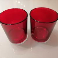 Coppia bicchieri vetro rosso