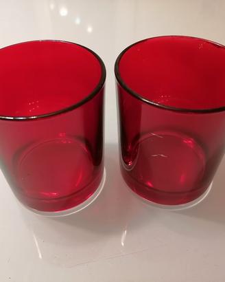 Coppia bicchieri vetro rosso