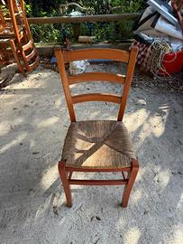 Sedie in legno con seduta in paglia