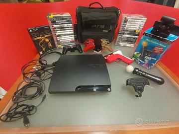 PS 3 Slim Nera 250 GB + 34 giochi + vari accessori