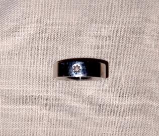 Anello Morellato a fascia, con pietra. 17,5 mm dia