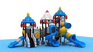 Parco Giochi per Bambini con scivoli e percorsi