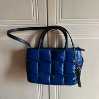 Borsa tessuto imbottino blu elettrico