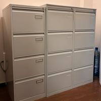 3 Schedari metallici ufficio + 106 cartelline