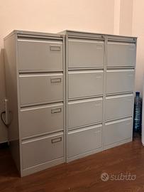 3 Schedari metallici ufficio + 106 cartelline