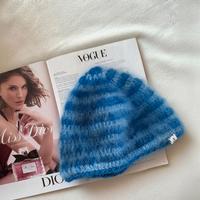 set cappello a righe e guanti in lana e mohair 