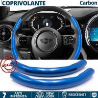 COPRIVOLANTE per MINI Effetto FIBRA CARBONIO Blu