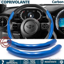 COPRIVOLANTE per MINI Effetto FIBRA CARBONIO Blu