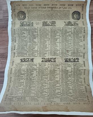 Riproduzione discorso di Barbanera del 1762