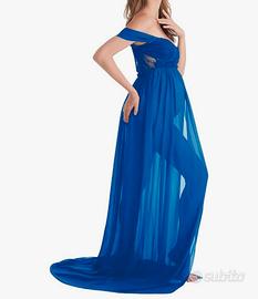 Abito blu per foto maternity