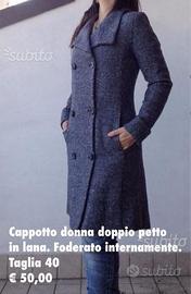 Cappotto donna doppiopetto in lana