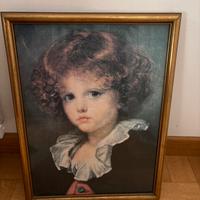 Quadro antico ritratto bambino - stile classico