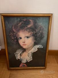 Quadro antico ritratto bambino - stile classico