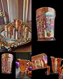 meraviglioso set in vetro Fenton carnival glass