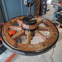 lampadario vecchia ruota