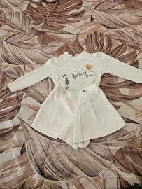 Set bambina. Pantaloncini e maglia. Made in Franci