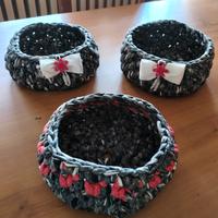 set di cestini fatti a mano