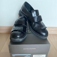Mocassino frange in pelle nera Elvio Zanon, 39.
