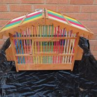 gabbia per uccelli in legno da cm. 47 x 30 x h. 36