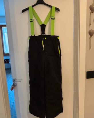 Pantalone salopette sci bambino 11/12 anni