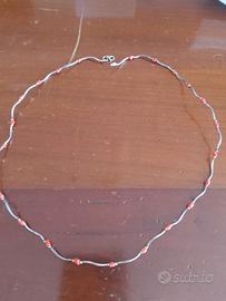 collana argento e corallo