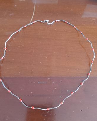 collana argento e corallo