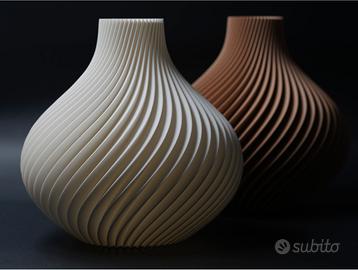 Vaso a bulbo effetto spirale largo