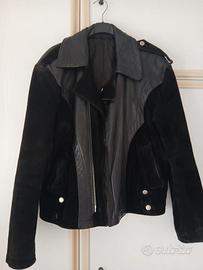 Giubbotto Uomo Pelle e Camoscio Nero Vintage